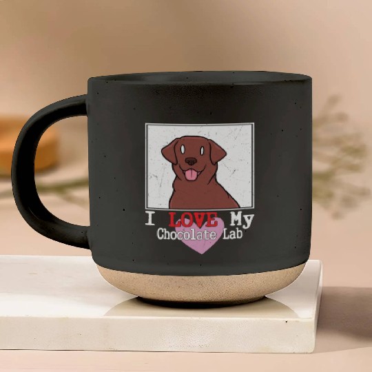 I Love My Chocolate Lab Owner Labrador Retriever Pottery Mugs