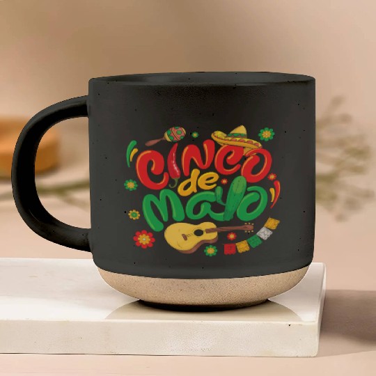 Cinco de Mayo Mexican Taco Guitar Fiesta Pottery Mugs