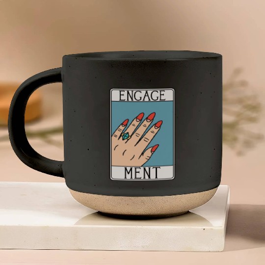 Engagement - Engaged Tarot Card - Wedding Proposal Pottery Mugs