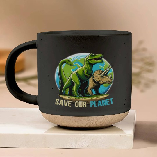Save Our Planet Dinosaurs Kid Cute Earth Day Boys Pottery Mugs