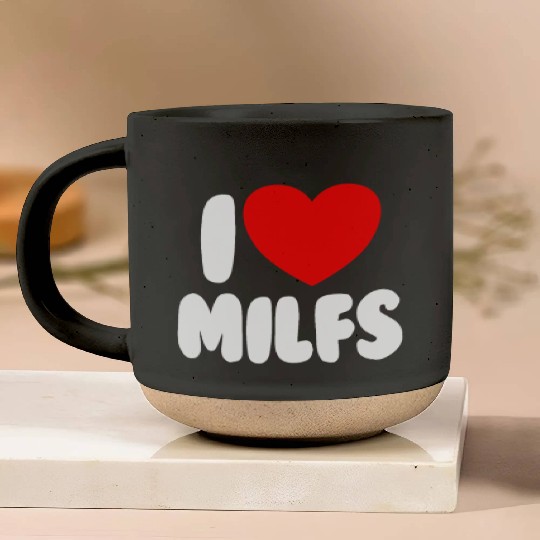 I Love MILFS Red Heart Love Hot Moms I Love MILFS Pottery Mugs