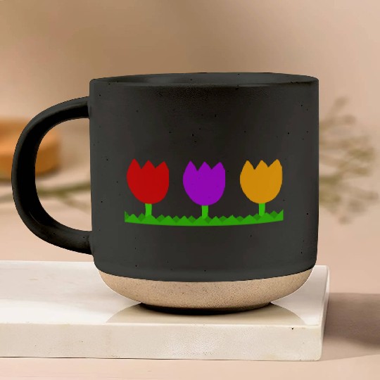 Three cute tulips Pottery Mugs