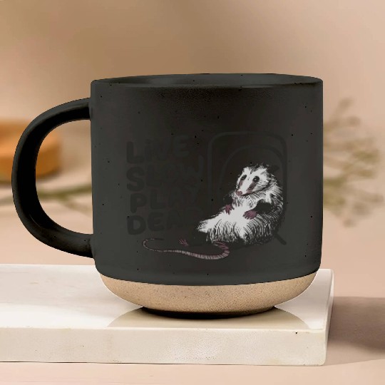 Funny Possum Live slow play dead Street Cat Pottery Mugs