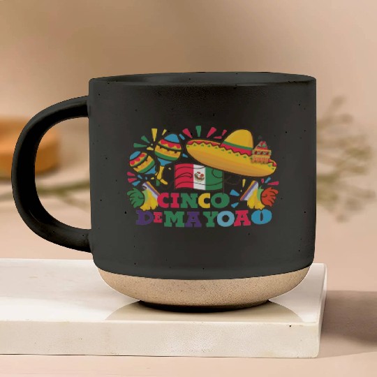 Cinco de Mayo: Mexican Flag Design Pottery Mugs