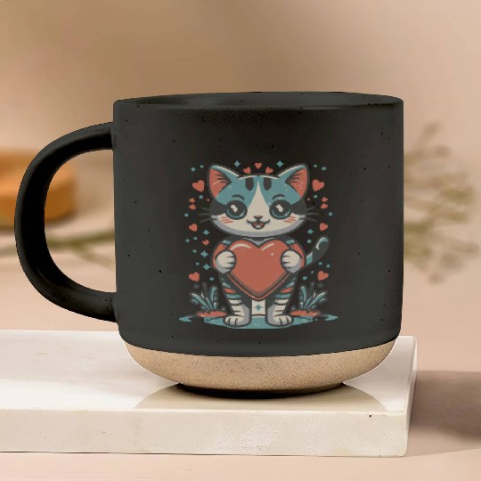 cat mom Pottery Mugs