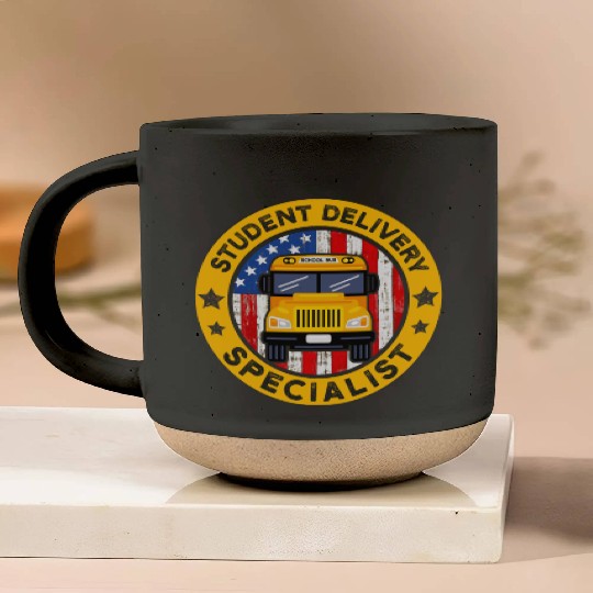 School Bus Driver American Flag School Bus Driver Pottery Mugs