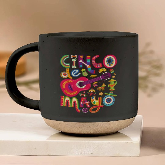 Cinco de Mayo Mexican Taco Guitar Fiesta Pottery Mugs
