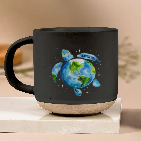 Earth Day Restore Earth Sea Turtle Art Pottery Mugs