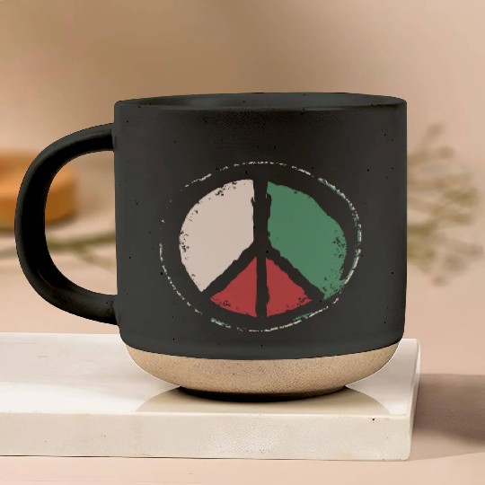 Free Palestine - Peace Symbol Pottery Mugs