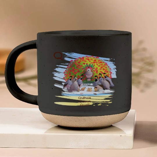 Unique Creative Cute Q Alphabet Quince Queen Quail Pottery Mugs