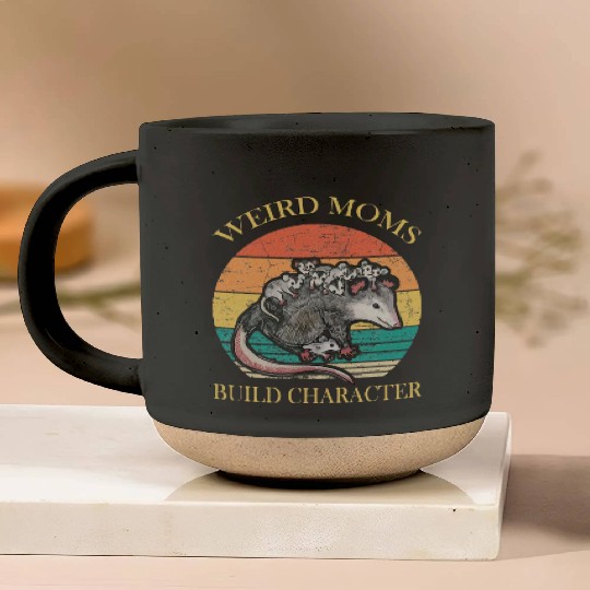 Weird Moms Build Character Opossum Pottery Mugs