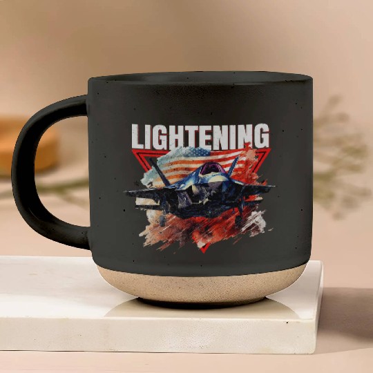 F35 Lightning Fighter Jet Plane Veteran Military Pottery Mugs