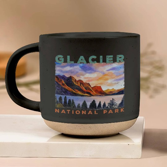 Glacier National Park Retro US Montana Parks Pottery Mugs