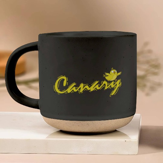 Canary Bird yellow and cute Pottery Mugs