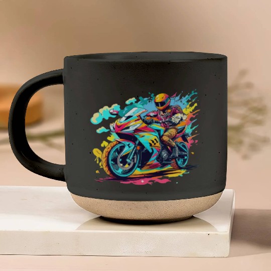 Legend cross motocycle Biker Road Trip Pottery Mugs