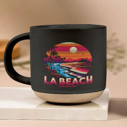 LA BEACH ,Los Angeles California Beach Pottery Mugs