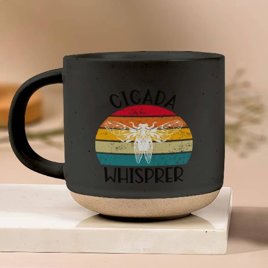 Cicada Whisprer, Retro Sunset Summertime 80's 90's Pottery Mugs