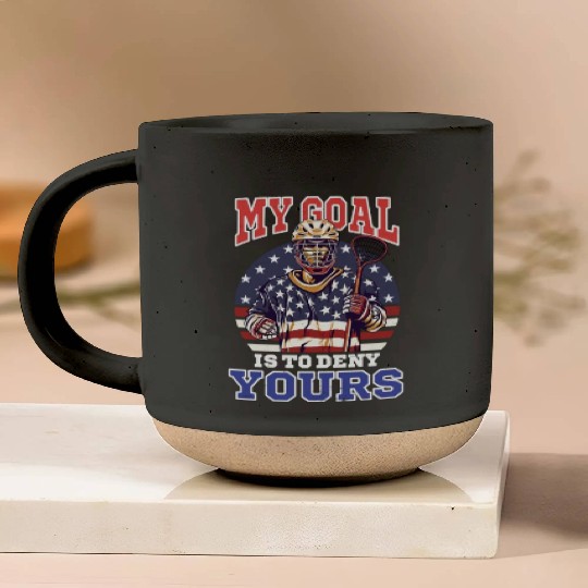 4th Of July Lacrosse My Goal Deny Yours Pottery Mugs