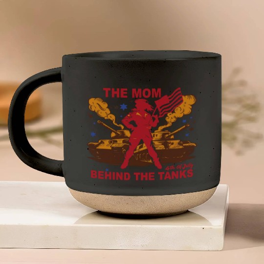 Mother’s Day Military Tank Guard Mom 4th July Pottery Mugs