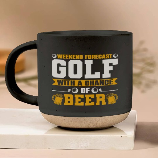 Weekend Forecast Golf with a Chance of Beer Pottery Mugs