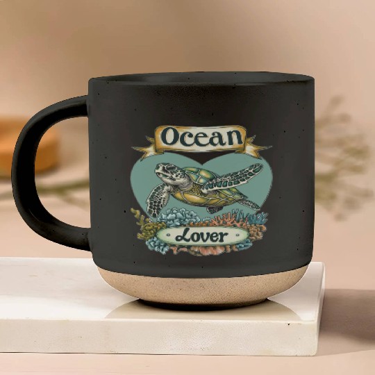 Ocean Lover Sea Turtle Pottery Mugs