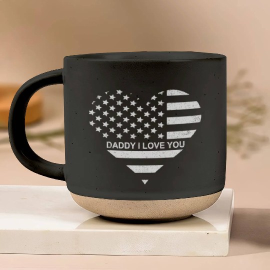 I Love Daddy American Flag Heart Gift Fathers Day Pottery Mugs