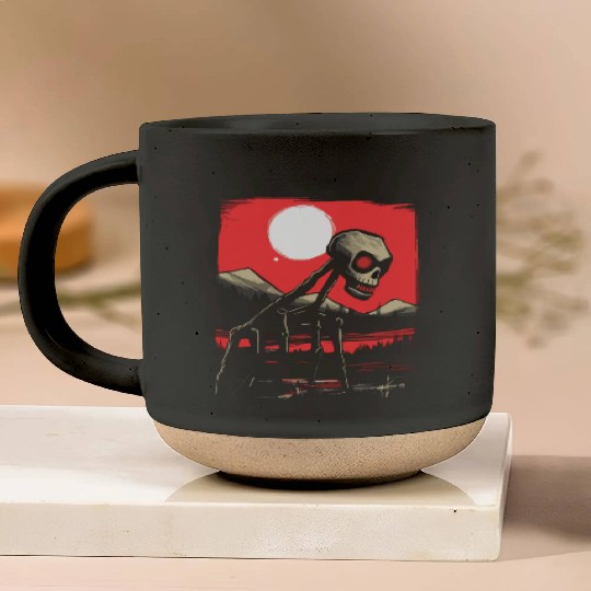 Japan Red Sun Horror: Skull Creature Pottery Mugs