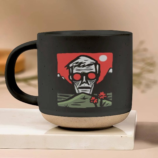 Japan Red Sun Creepy Guy Pottery Mugs