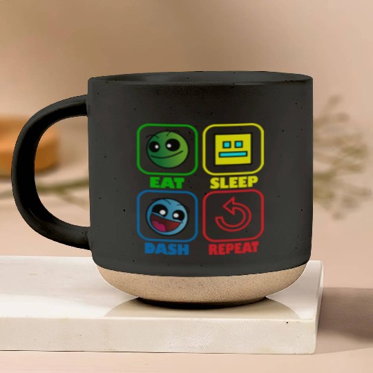 Eat Sleep Dash Repeat Video Game Geometry Video Pottery Mugs