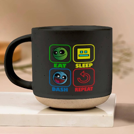 Eat Sleep Dash Repeat Video Game Geometry Video Pottery Mugs