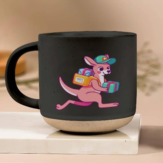 Speedy Delivery: Kangaroo Courier Pottery Mugs