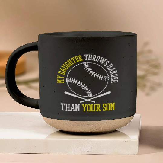 Laugh Out Loud With Our Funny Baseball Daughter Pottery Mugs