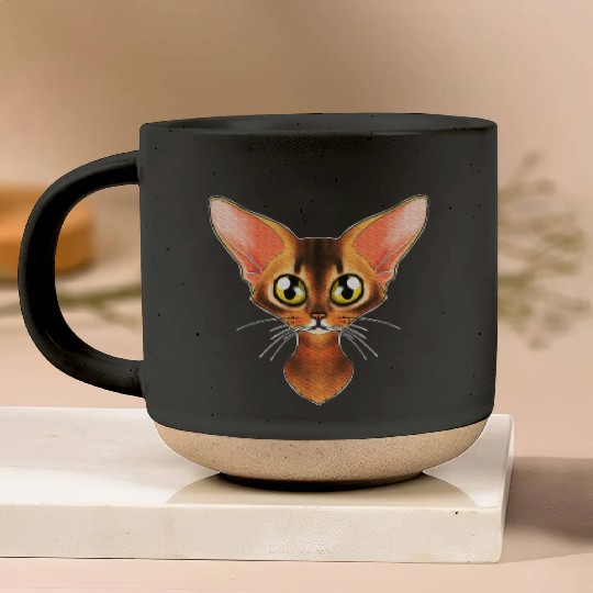 Cat Lover I Cat Face I Abyssinian Cat Pottery Mugs
