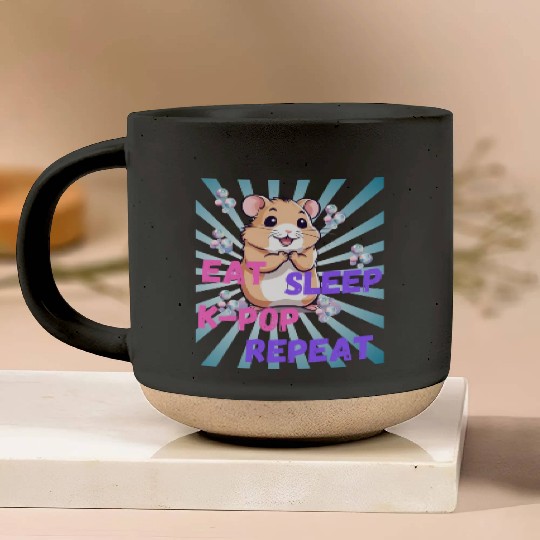 K Pop Pottery Mugs - kawaii k-pop hamster - cute kpop