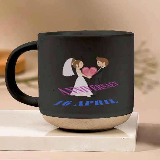 Our wedding anniversary 16 April Pottery Mugs