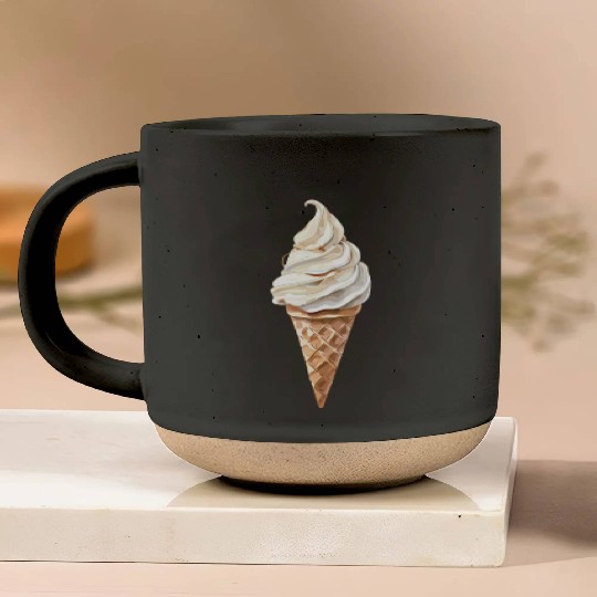 Swirled Vanilla Ice Cream Cone Delight Pottery Mugs