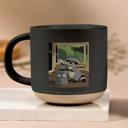 Racoon Trash Panda Metal Trash Can No Vacancy Pottery Mugs