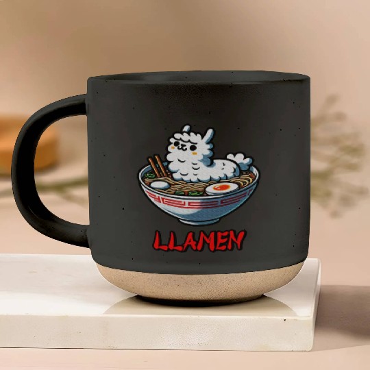 Llamen Noodles Chinese Food Alpaca Llama Lover Pottery Mugs