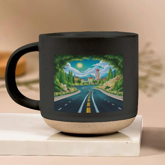 blue way Pottery Mugs