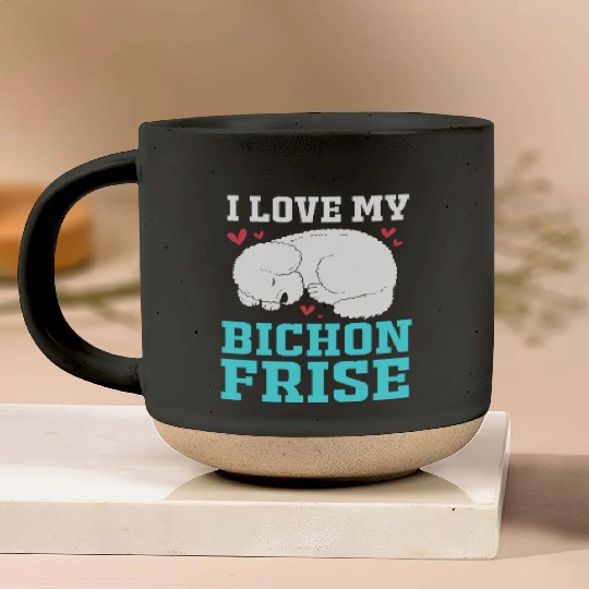 Dog Owner Pet Lover I Love My Bichon Frise Pottery Mugs