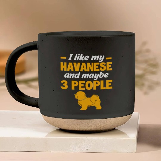 Dog And Maybe 3 People Funny Havanese Dog Lovers Pottery Mugs