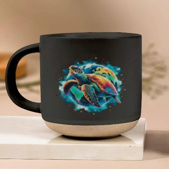 Earth Day Restore Sea Turtle Pottery Mugs