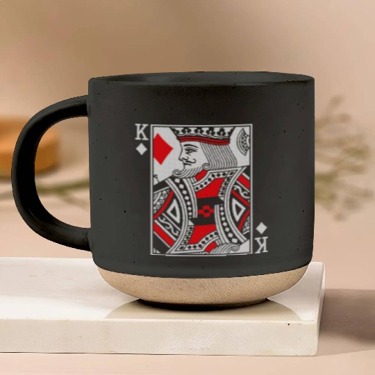King Poker Card of Diamonds Playing Cards Pottery Mugs