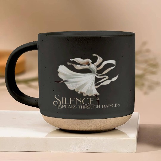 Silence speaks trought dance Pottery Mugs