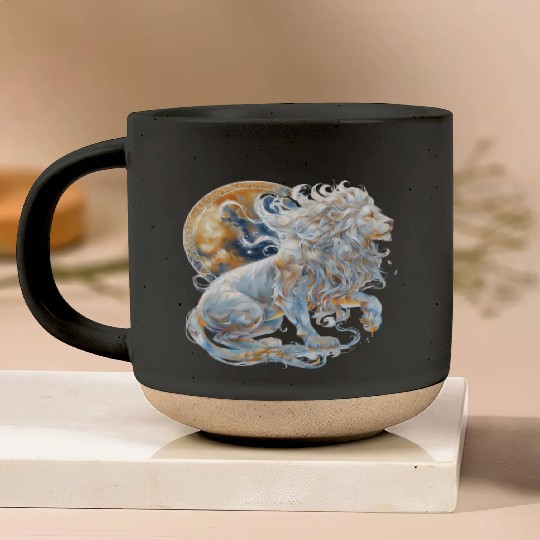 Celestial Lion Images, Mystical Lion, Night sky Pottery Mugs