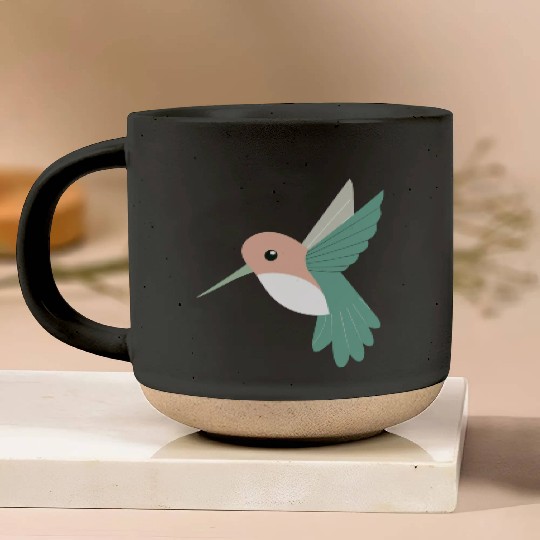 Hummingbird with green beak Pottery Mugs