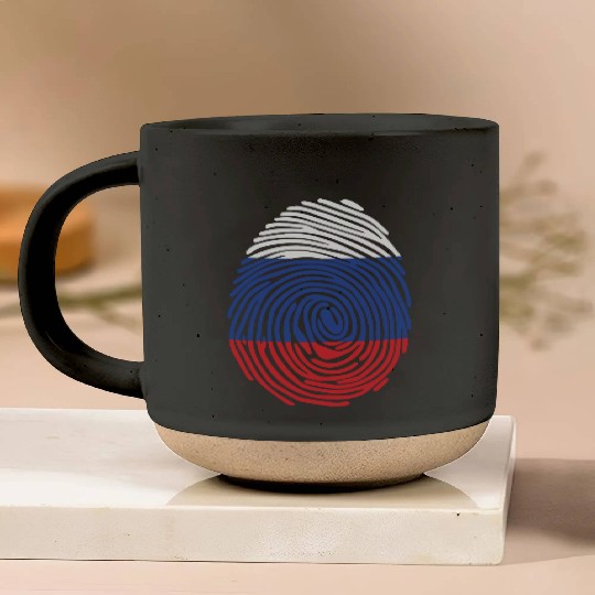 Russian fingerprint flag Pottery Mugs