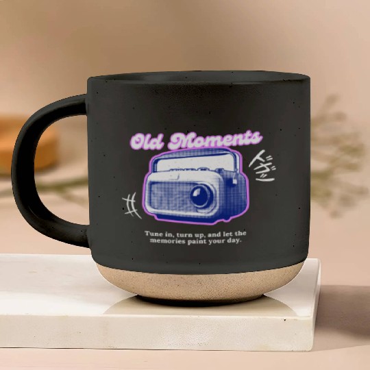 Lilac Black Halftone Radio Portrait Pottery Mugs