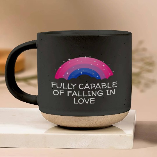 Capable of Falling in Love Bisexual LGBTQ Bi Pride Pottery Mugs