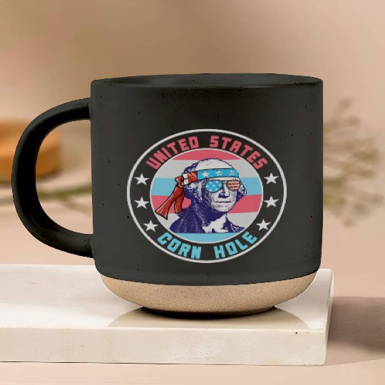 July Cornhole Apparel Clothing Premium Pottery Mugs